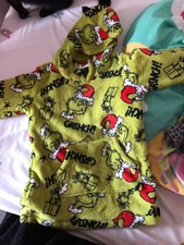 grinch hooded over size fleece size small