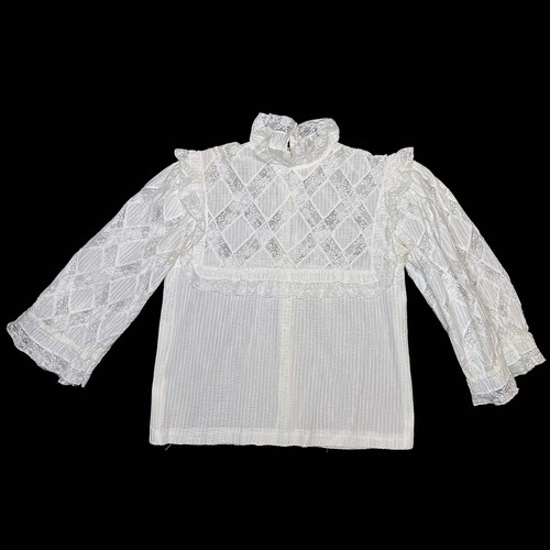 Vtg 60s 70s high neck - neck, ruffle