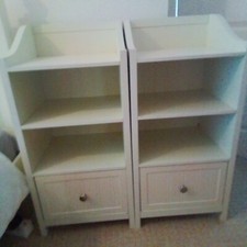 bedside cabinets Ivory Solid Wood X 2 used