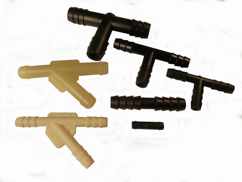 Plastic barbed connector pipe - connector,