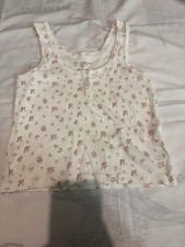Ladies Size M Primark White Floral Cami Vest Top