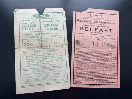 1930s lms train timetable - lms,