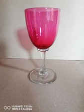 Cranberry Wine Glass Handmade Blown Glass