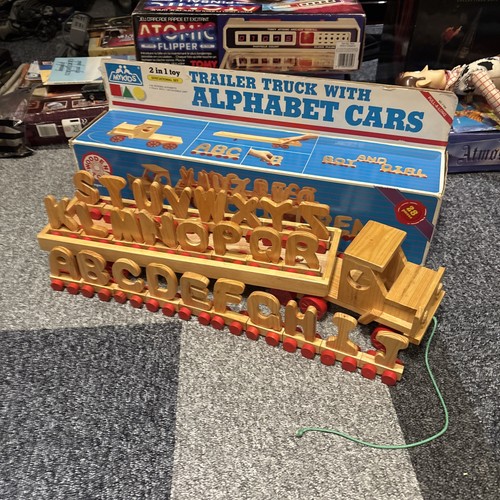 Wooden toy alphabet truck - toy,