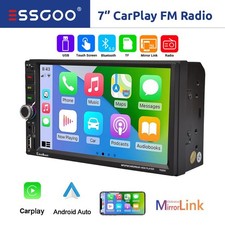 7" Double 2 Din Car Stereo HD Radio SAT NAV Carplay/Android Auto Mirror Link TF