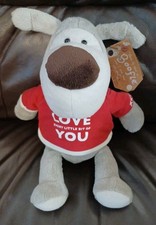 Boofle Soft Plush Dog, 13in Tall, Love Every Little Bit Of You, With Ear Tag, Gc