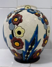 KERAMIS Deco Vase Charles Catteau Freres Belgium Ceramic Studio Art Pottery RARE