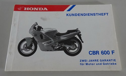 Service booklet honda cbr 600 - cbr,