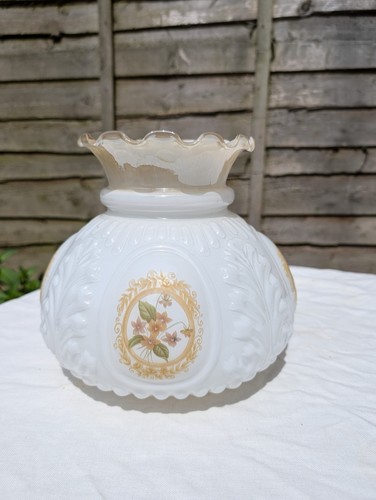 Vintage oil lamp shade white - oil,
