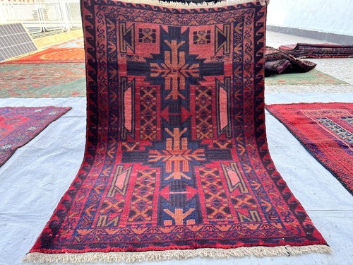 Vintage geometric afghan - geometric,