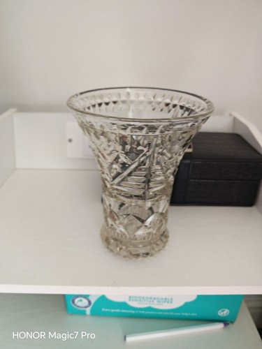 Glass vase clear - vase, old
