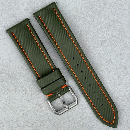 Khaki sail cloth watch strap - sail,