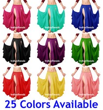 2 Layer 2 Front Slits Skirts Chiffon Full Circle Belly Dance Tribal Reversible