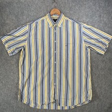 Paul & Shark Shirt Mens 43 Blue Yellow Shark Logo Preppy Smart Striped Italy Top