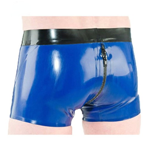 Latex shorts crotch zipper - shorts,