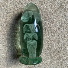 victorian paperweight green glass three tiered flowerpot c1880