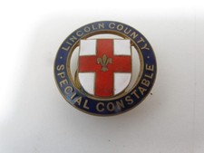 Lincoln County Police Special Constable Enamel Lapel Badge Gaunt  & Son