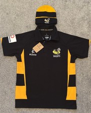 Wasps Rugby Kukri SS Jersey Size S 38” Chest & Matching Beanie Embroidered BNWT