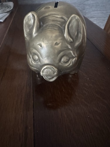 Brass money box pig - brass,