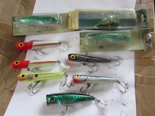 9 various large popper rattler sea fishing plug lures ron thompson bass buster