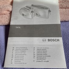 Bosch TAT6 Toaster Instructions Booklet Multi Language, No Toaster