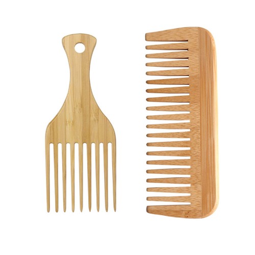 2pcs wide tooth wooden - wide,