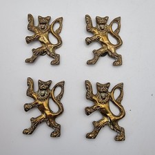 4 x Vintage Lion Rampant Brass