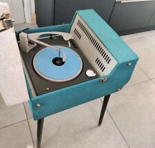 DANSETTE CONQUEST AUTO Record Player in Blue and Cream. Fully Refurbed With Legs