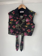 fred perry x amy winehouse Hawaiian Print Tie Front Shirt UK 8