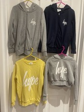 Girls Hype Sweater Clothing Bundle Age 7-8 Years Navy Grey Yellow