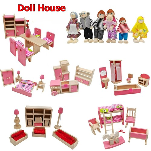 Wooden doll house furniture - doll,
