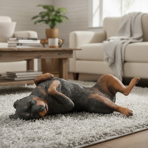 Resin rottweiler sculpture - rottweiler,