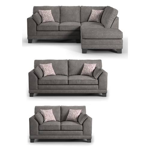 Hilliard grey corner sofa - sofa, 3