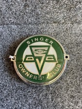 Singer Owners Club Car Grill Badge 