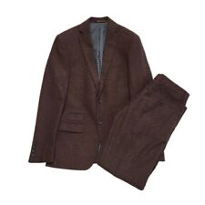 Stunning Men's Red Herring brown wool blend trouser suit 42CH/34W Short