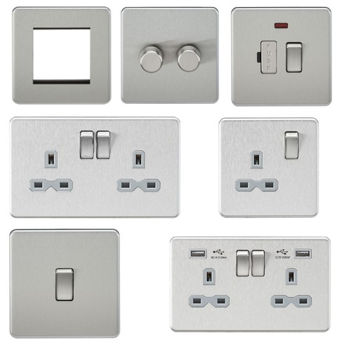 Screwless brushed chrome - screwless,