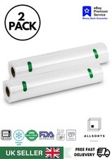 Textured Vacuum Food Sealer Rolls 2 Pack 28cm x 600 cm Storage (Total 12 meters)