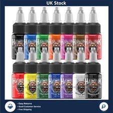 Dynamic Tattoo Ink Set - 14 Assorted Colors in 1/2oz Bottles for Professionals