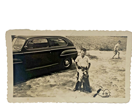 Vintage 1950s boys car yard - vintage,