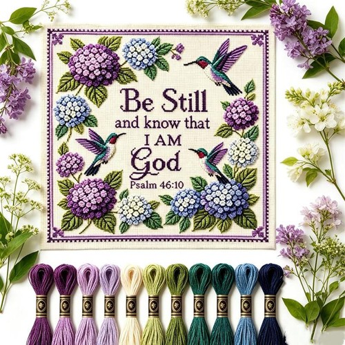 Hummingbird garden faith cross - hummingbird,
