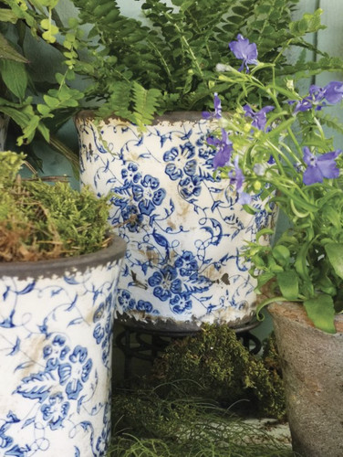 French plant pot weathered - french,
