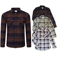 Ex- Burton Menswear Flannel Shirt Lumberjack Check Heavy Cotton Brushed Shirts 