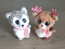 Keel Toys Plush Mini Motsu Christmas 6" Reindeer and Wolf. Stocking fillers!