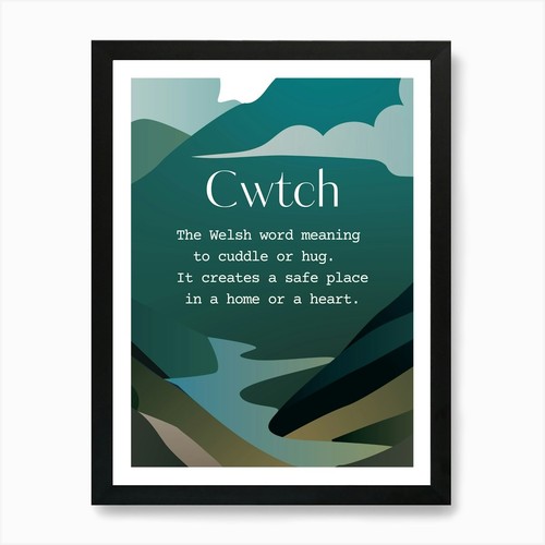 Welsh cwtch quote blue - welsh,