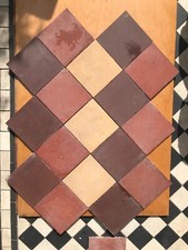 Reclaimed Antique Victorian Edwardian Tiles 6", Burgundy. Price is for 1 Tile