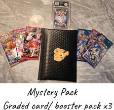 Pokemon Mystery Pack PSA/ACE/CGC Graded Slab (7 to 10) & 3 x Booster Packs