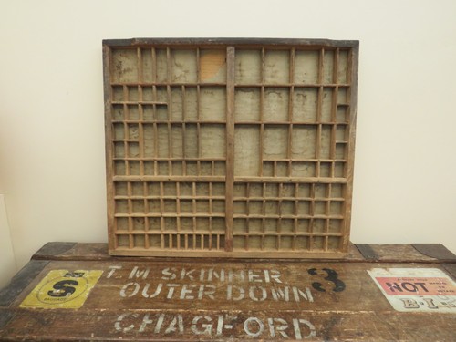 Vintage wooden printers tray - wooden,