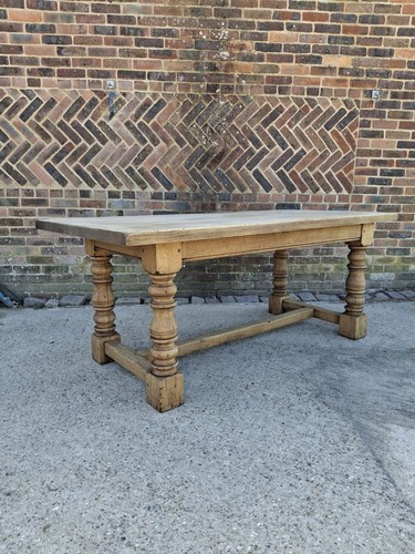 Large bleached oak refectory - large,