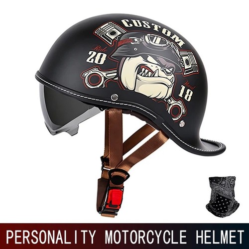 Round open face - open, helmet