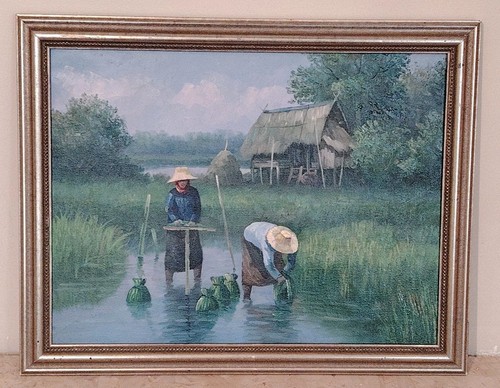 Original vintage signed oil - original,